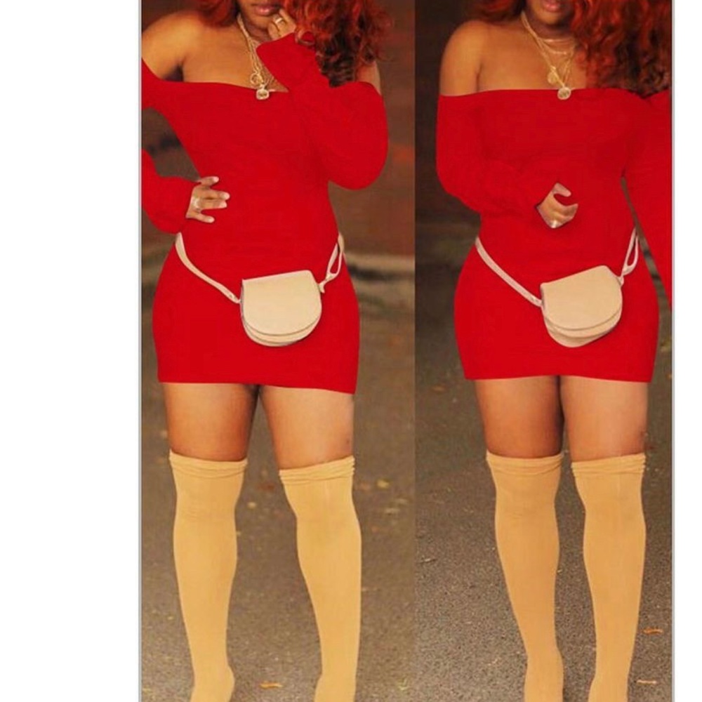 Stylish Half Shoulder Mini Dress